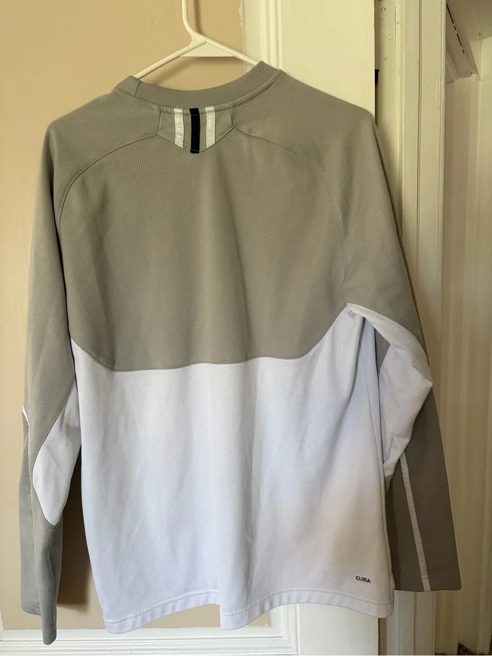 adidas Men's Gray and White Performance Long-Sleeve Jacket